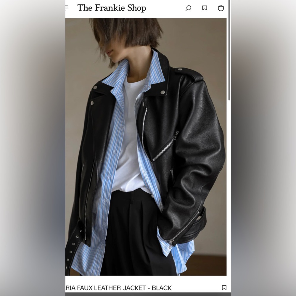 NWT SOLD OUT The Frankie Shop Aria Faux Leather Jacket, OS